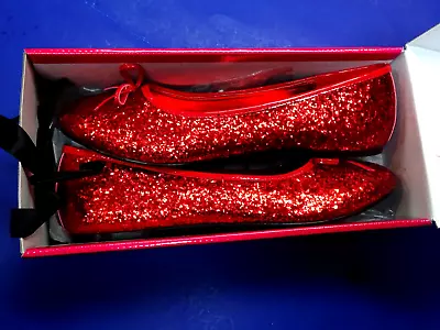 £38.68 • Buy Funtasma Step Into Fun Red Glitter Ruby Slipper Dorothy Sparkle Shoes Ladies 9