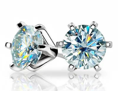 2.14 Ct Vvs1 =`Gift Blue White Moissanite Diamond 925 Sterling Silver Earring • $0.99