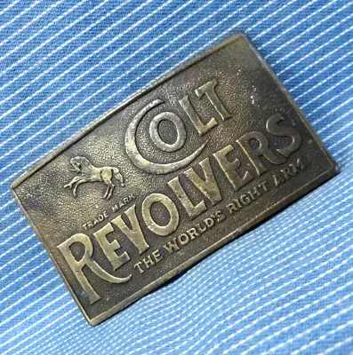 Colt Revolvers Promo Belt Buckle Rampant Colt Pony Logo Vintage 70s N E  .TWY999 • $24.95