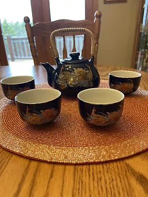 Vintage Japanese Oriental Themed Porcelain Tea Set • $18.60