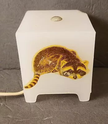 Antique Small Glass Lamp Raccoon Trash Panda Folk Punk Night Light Table Lamp • $41