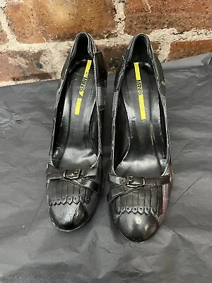 Manas - Lea Foscati Quirky Black/white Court Shoes Size 5 Vgc • £11.95