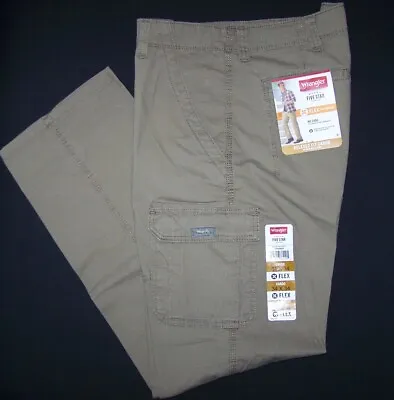 Men's Wrangler RipStop Cargo Pants W/ Stretch Relaxed Fit Barley CHOOSE SIZES • $28.99