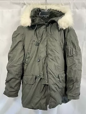 USAF Military N-3B Flying Extreme Cold Parka Jacket Synthetic Fur Hood Medium • $89.99