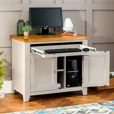 £479 • Buy Downton Grey Painted Hideaway Computer Desk - Hidden Home Office Cupboard - DT54