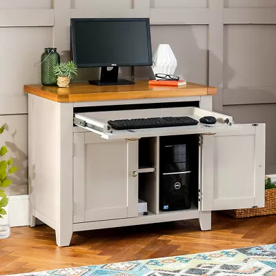 £449 • Buy Downton Grey Painted Hideaway Computer Desk - Hidden Home Office Cupboard - DT54