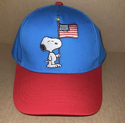 PEANUTS SNOOPY PATRIOTIC FLAG SNAPBACK HAT New • $10.98