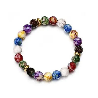 ** Beautiful CHAKRA GemStone Bracelet ** Healing Beads Jewellery ** UK STOCK ** • £4.75