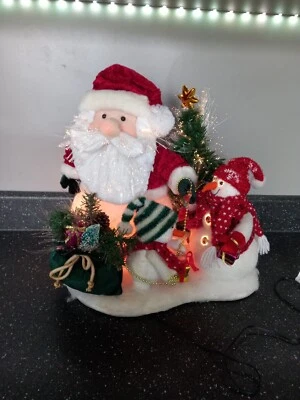 £50 • Buy Large Vintage Premier Fibre Optic Santa/Snowmen/Tree/Presents Decoration 