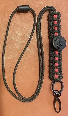 United States Marine Corps Alpha Button O.D. And Red Paracord ID Lanyard USMC • $15