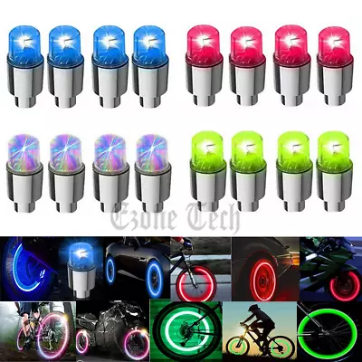 4-8 Pcs LED Wheel Lights Flash Light Tire Valve Cap Lamp Fr Car Truck Motorcycle • $5.36