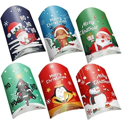$13.50 • Buy 24 Pieces Christmas Pillow Boxes Xmas Present Card Holder Snowman Christmas C...