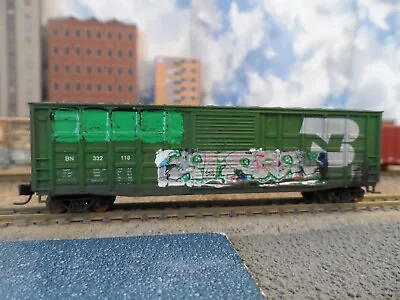 N Scale Roundhouse 50'  Box Car  B.n. Custom Weathered Graffiti Patched Mtl • $32.95