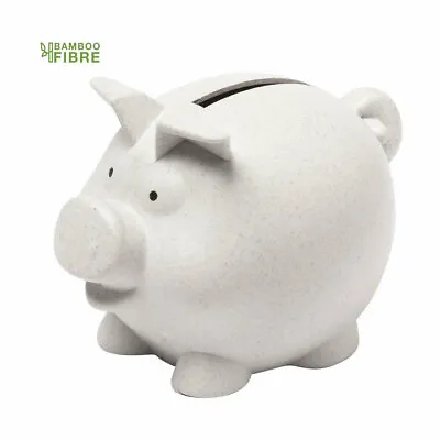 Piggy Bank Money Box Saving Coins Cash Fun Gift Eco Friendly Pig Small Kids Eco • £4.99