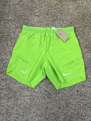 Nike Court Dri-Fit ADV Rafa Nadal 7” Tennis Short NeonDV2881-313 Men Size Small • $69.99