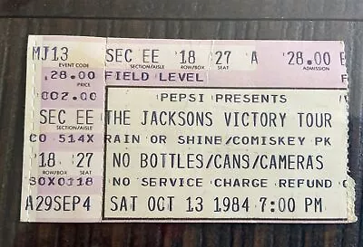 THE JACKSONS / MICHAEL 1984 VICTORY TOUR Comiskey Park- Chicago - Mint • $18