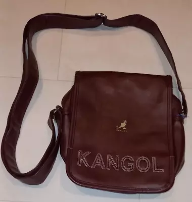 KANGOL Crossbody Shoulder Bag / Handbag - PVC BROWN USED • £4.99