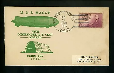 US Postal History Airmail Zeppelin U.S.S. Macon Mellone # 2/11/35-2.1 1935 CA • $24.99