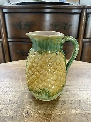 Vintage Antique Majolica Yellow And Green Corn Pitcher 6.25” Unmarked • $125