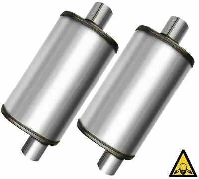 Two Universal Stainless Steel  Performance Muffler 2.5  • $89.74