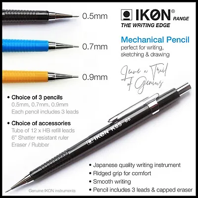 Mechanical Pencil 0.5mm 0.7mm 0.9mm Automatic ✔HB Leads✔Ruler ✔DraftSketchDraw • £2.99