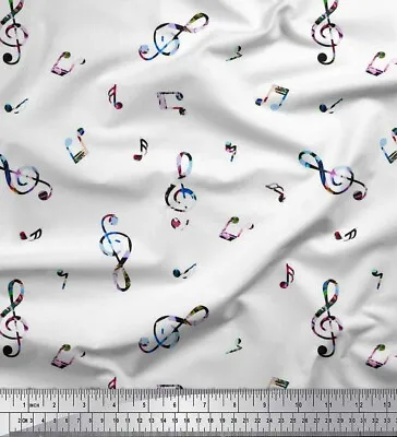 Soimoi Cotton Poplin Fabric Notes Musical Instrument Printed Fabric-qFX • $11.57