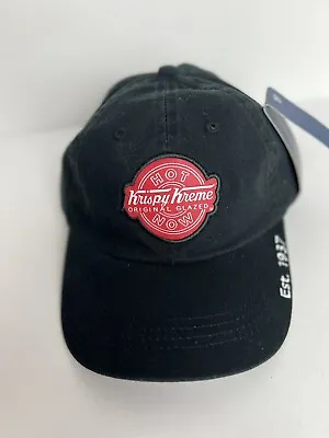 Krispy Kreme Original Glazed Hot Now Cap Hat Adult Adjustable Black Fersten • $28.95