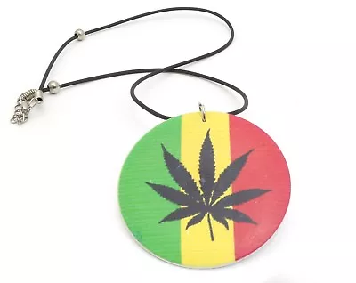 Necklace With Herb Design Rasta Color Pendant • $7.99