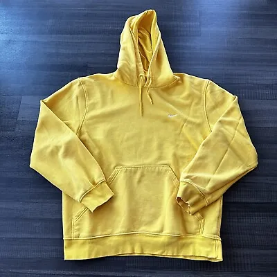 Vintage Y2K Nike Mini Swoosh Yellow Hoodie Men’s Sz Large • $24.99