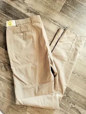 Men's Stretch Dress Pants Slim Fit Dress Pants Khaki Colored 46x40 • $25.99