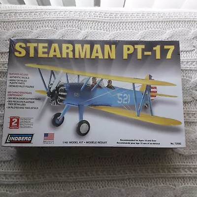 Lindberg 72582 1:48 Scale Stearman PT-17 Plastic Model Kit • £21.50