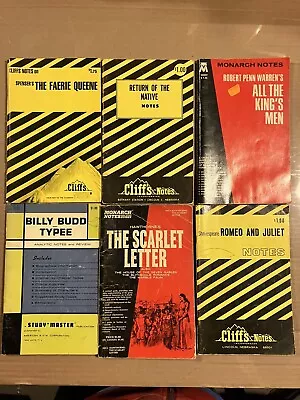 Cliffs Notes Monarch Notes Study Guide 6 Book Lot • $22