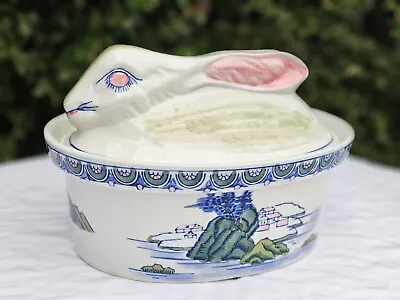 Vintage Ceramic Japanese Handpainted Bunny  Rabbit  Covered Tureen • $64.99