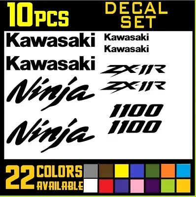 10 Pieces   Decal Stickers Set For Ninja Kawasaki Racing Zx11r Zx11 1100 • $15.99