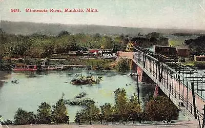 Vintage Postcard Aerial River/Bridge View Minnesota River Mankato Minnesota 1911 • $9.99