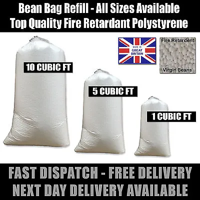 Bean Bag Refill FR Polystyrene Beans Filling Top Up Filler Booster • £1.49