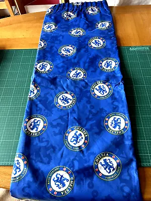 Pair Of Zap CHELSEA Crest Football Club CFC Lined Curtains 54  Drop Footy Blue • £20