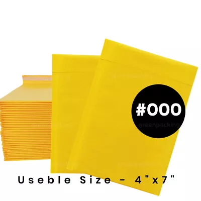 WHOLESALE 📣📣 #000 Kraft Bubble Mailer 4''x7'' Padded Envelopes Shipping Bags • $3.94