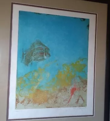 Kaiko Moti AQUARIUM Etching Signed And Numbered Modern Art • $450