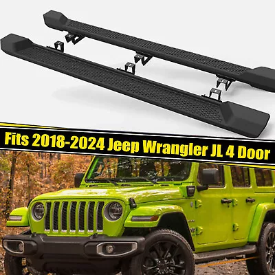 Running Boards Fits 2018-2024 Jeep Wrangler JL 4 Door Nerf Bars Side Step Set • $125.99