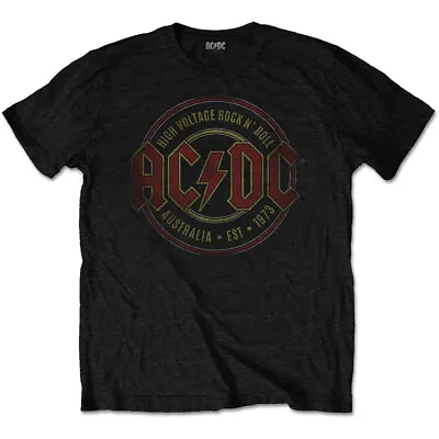 AC/DC T-Shirt Est 1973 Rock ACDC Band Official Black New • £14.95