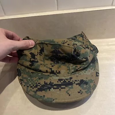 USMC Cover Garrison Marpat Digital Woodland US Marine Corps Uniform Hat Cap Med • $15