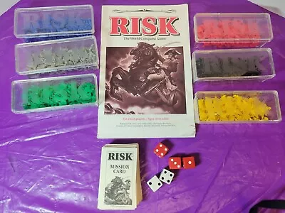 Risk Game Miniature Figure 6 Armies W Cases Cards Instructions Die 1993 Replace • $11.90