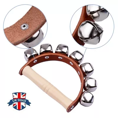 Handbell Hand Bells With 7pcs Jingle Bells Wood Handle Instrument For Child L5D3 • £6.84