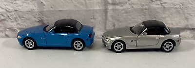 *BRAND NEW* Lot Of 2 Welly Diecast BMW Z4 Convertible Car Gray And Blue 4 Inch • $19.95