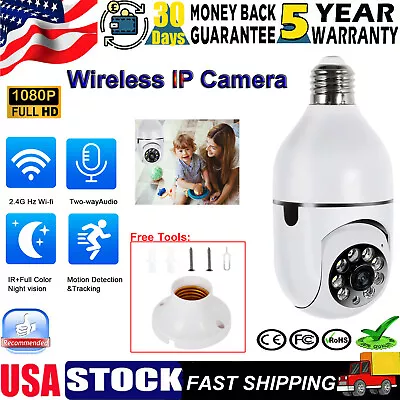 1080P IP E27 Light Bulb Camera Wi-Fi IR Night Smart Home Wireless Security 2023 • $15.99