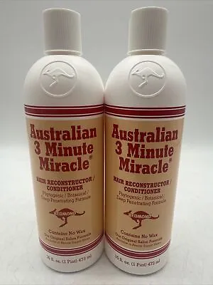 (2 Pack) Australian 3 Minute Miracle 16 Oz. Old Stock Redmond Salon • $39.95