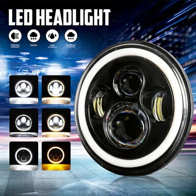 7  Headlight Motorcycle Motorbike Hi/Lo Beam LED Front Light Headlamp Universal • $33.10