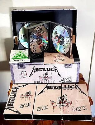 Metallica Live Shit Binge & Purge Complete Box Set 3 CD's 3 VHS Book Stencil  • $179.99