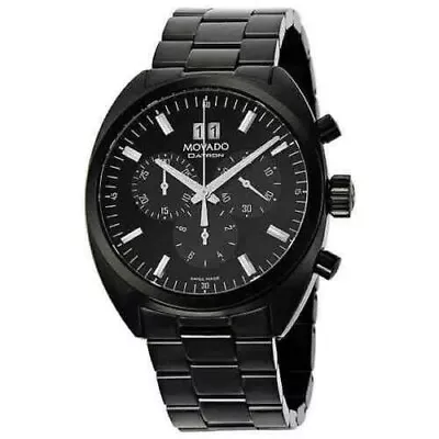 MOVADO DATRON Chronograph Black PVD Men's Watch 0606535 • $575